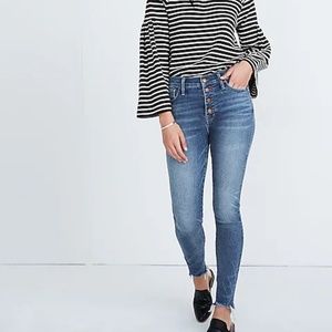 Madewell Petite 10" High-Rise Skinny Jeans in Cordova Wash: Button-Front Edition